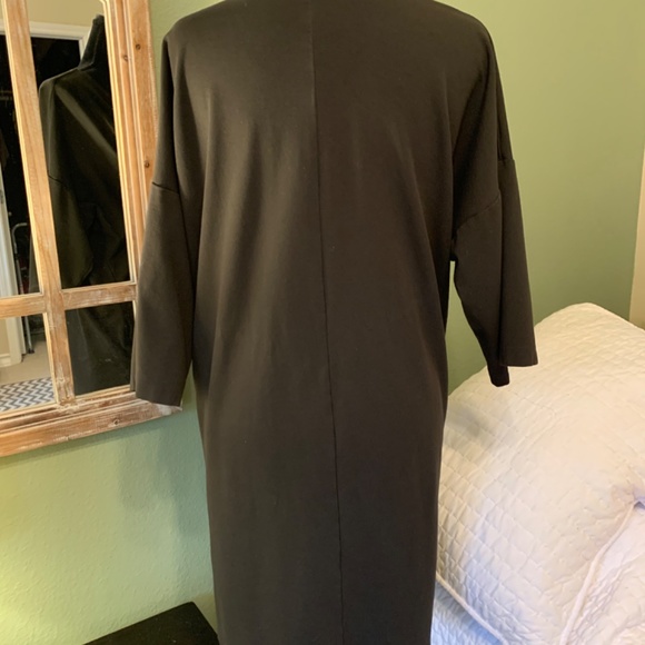 Bryn Walker black V-neck oversized long tunic top pockets Large Lagenlook L-XL - Picture 11 of 16